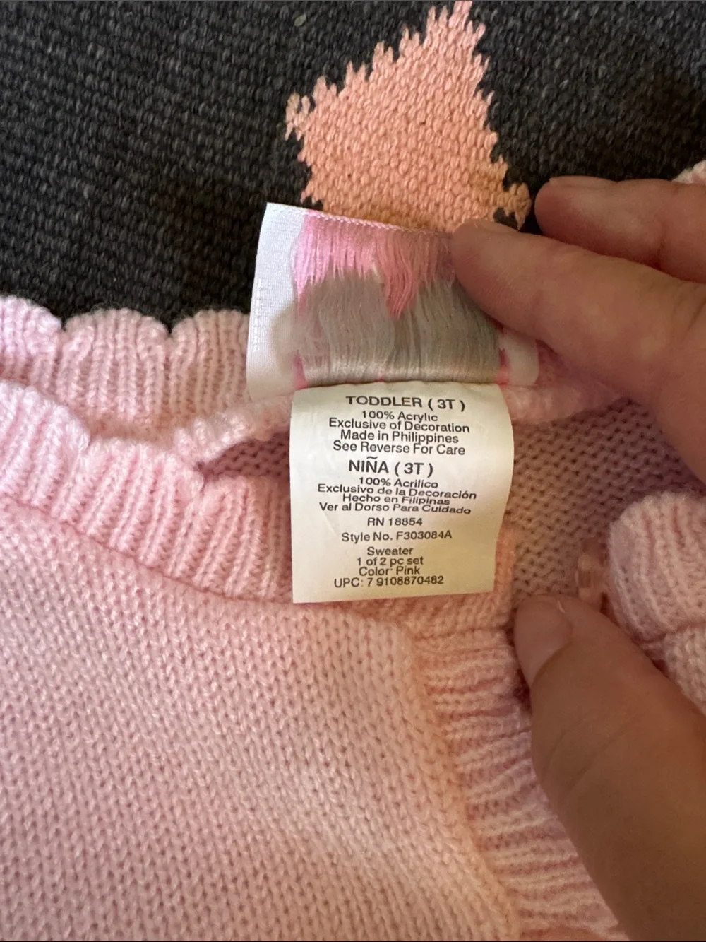 Vintage Sweater Cardigan and Plaid Skirt Matching Pink Cats